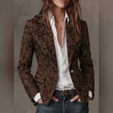 Blazer Ajusté in Jacquard Paisley per Donne