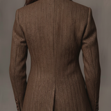 Blazer Donna a Pannelli Stampati in Herringbone