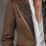 Blazer Donna a Pannelli Stampati in Herringbone