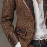 Blazer Donna a Pannelli Stampati in Herringbone
