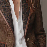 Blazer Donna a Pannelli Stampati in Herringbone