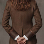 Blazer Donna a Pannelli Stampati in Herringbone