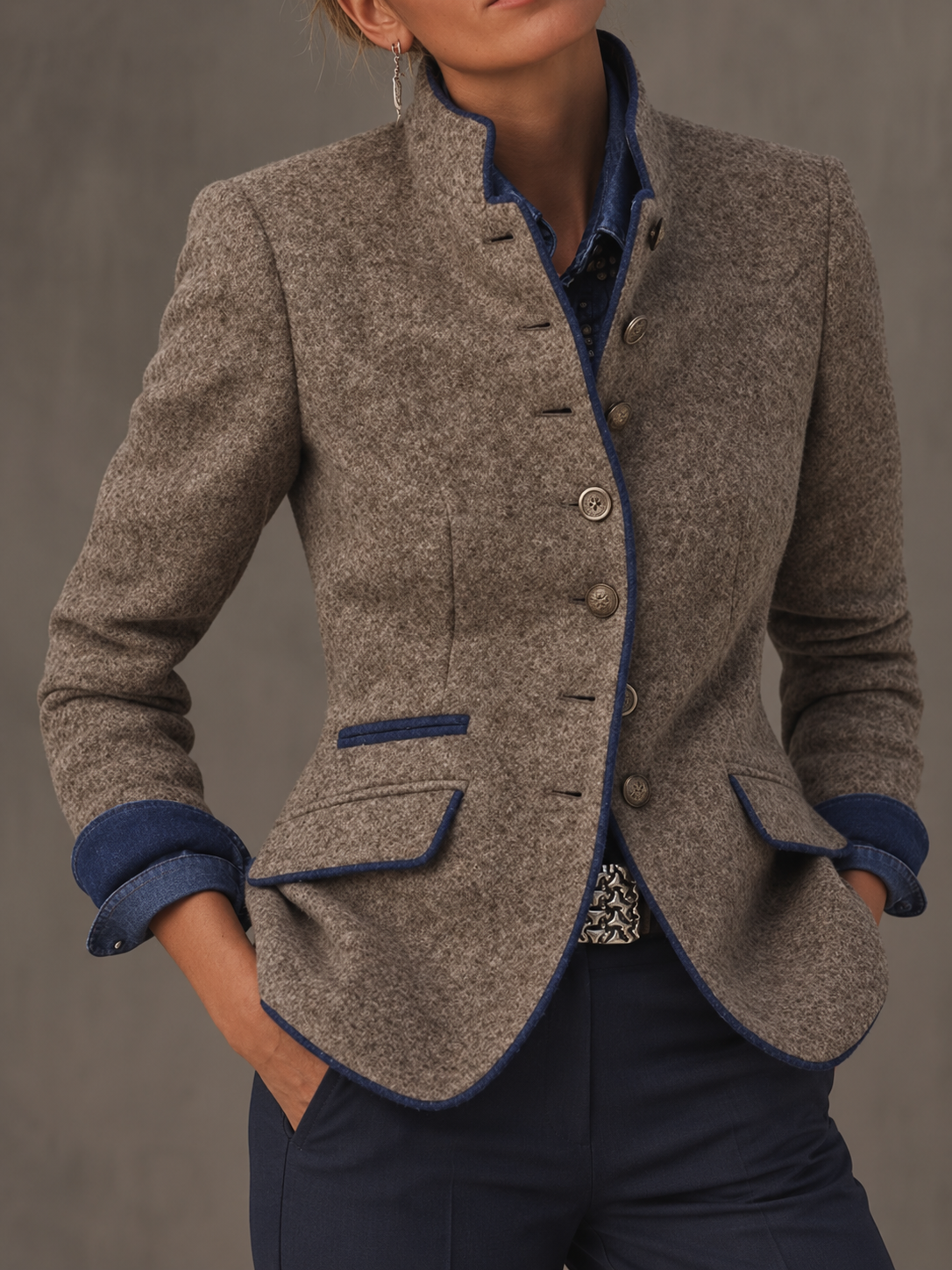 Joanne™ | Blazer Elegante con Profili a Contrasto