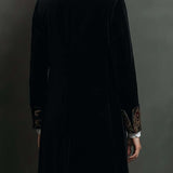 Blazer Slim Fit Nero con Stampa Barocca per Donne