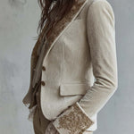Blazer Tailleur Ricamato in Avorio per Donne