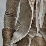 Blazer Tailleur Ricamato in Avorio per Donne