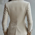 Blazer Tailleur Ricamato in Avorio per Donne