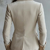 Blazer Tailleur Ricamato in Avorio per Donne