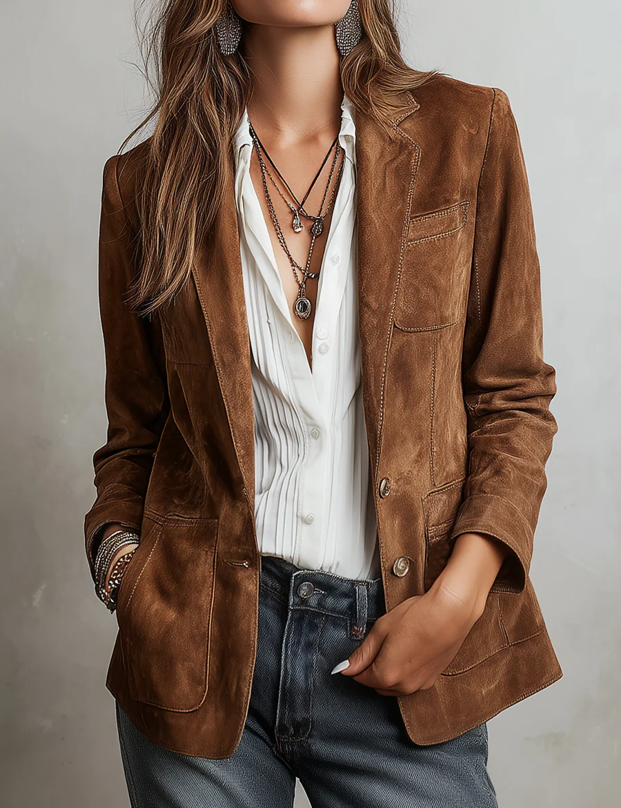 Blazer Vintage Marrone Donna