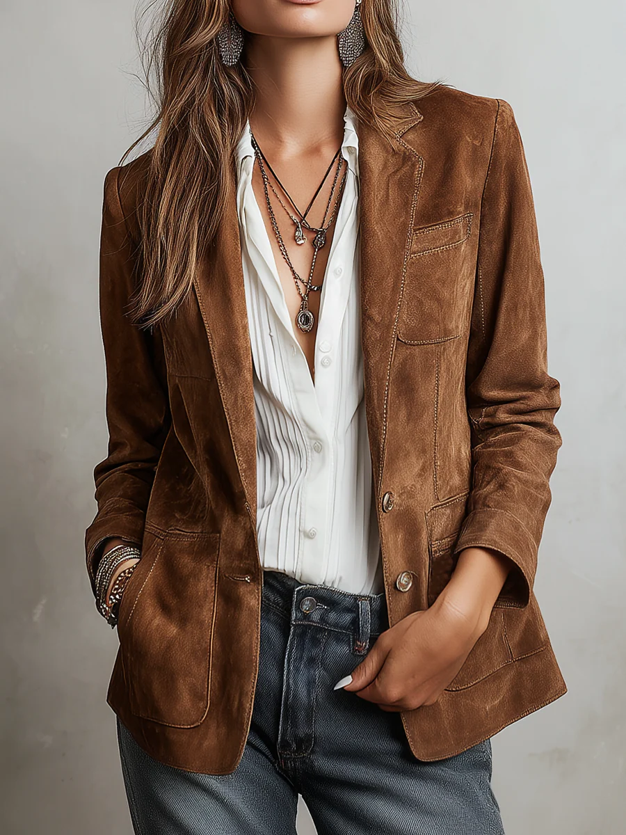 Blazer Vintage Marrone Donna