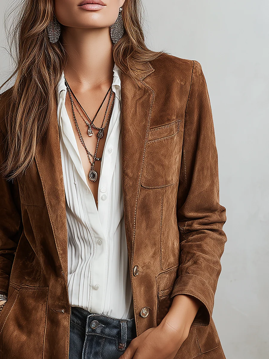 Blazer Vintage Marrone Donna