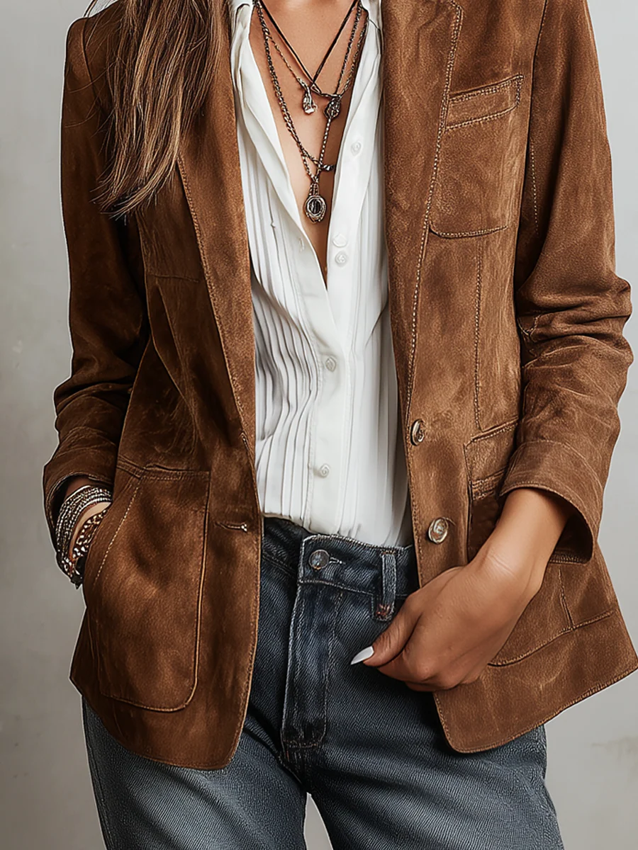 Blazer Vintage Marrone Donna