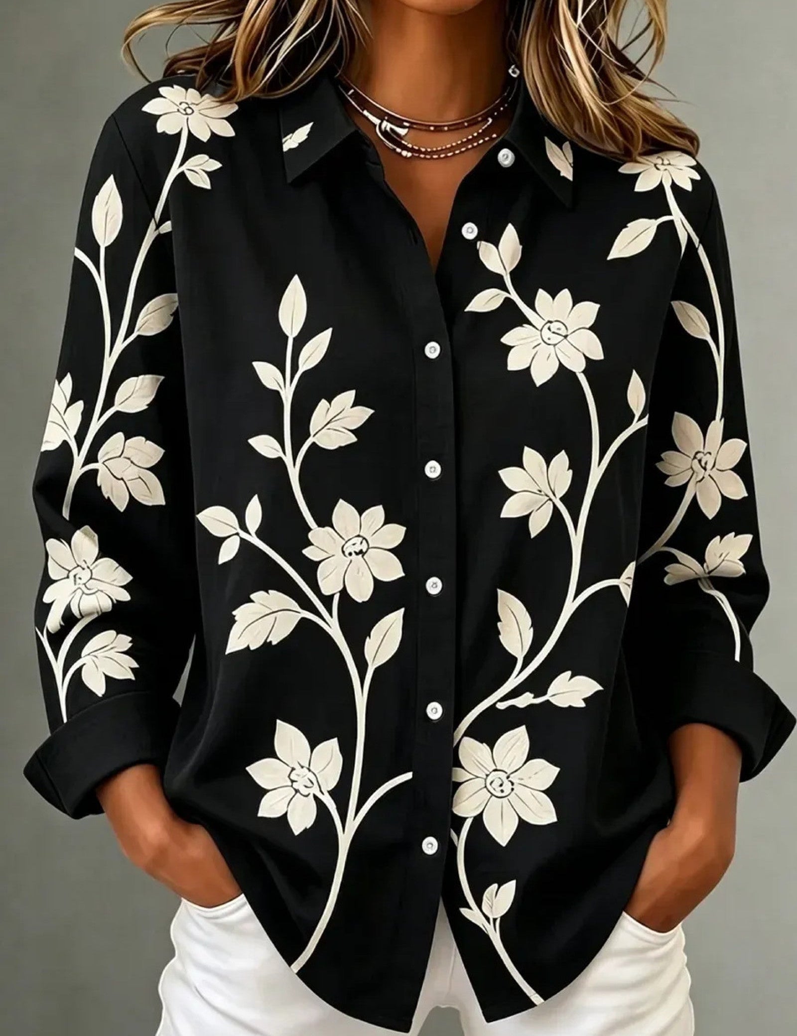 Camicia con Stampa Floreale