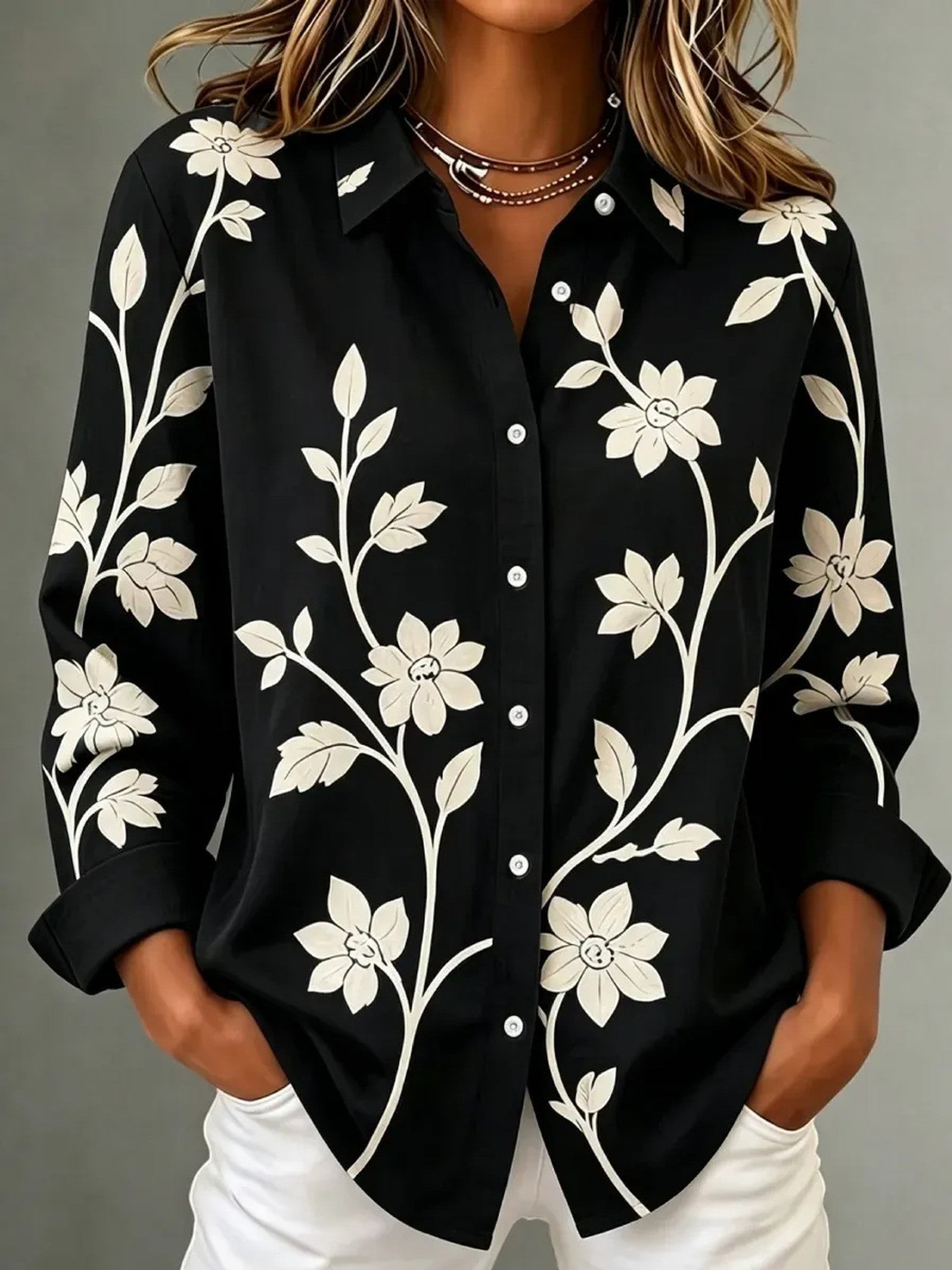 Camicia con Stampa Floreale