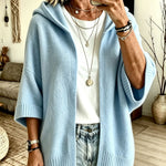 Cardigan a Maglia Aperto con Cappuccio