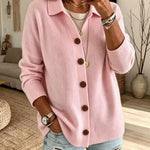Cardigan a Maglia con Collo e Bottoni