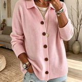 Cardigan a Maglia con Collo e Bottoni