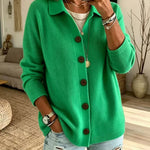 Cardigan a Maglia con Collo e Bottoni