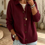 Cardigan a Maglia con Collo e Bottoni