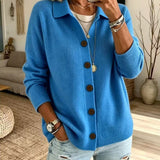 Cardigan a Maglia con Collo e Bottoni