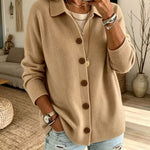 Cardigan a Maglia con Collo e Bottoni