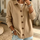 Cardigan a Maglia con Collo e Bottoni
