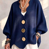 Cardigan a Maglia Ondulata Oro