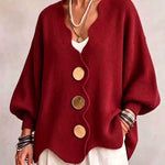 Cardigan a Maglia Ondulata Oro