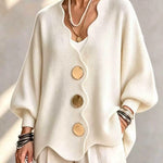 Cardigan a Maglia Ondulata Oro