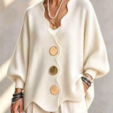 Cardigan a Maglia Ondulata Oro