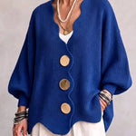 Cardigan a Maglia Ondulata Oro