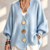 Cardigan a Maglia Ondulata Oro