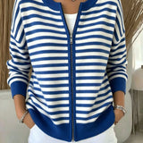 Cardigan a Righe con Zip