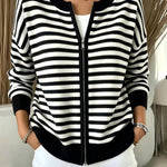 Cardigan a Righe con Zip