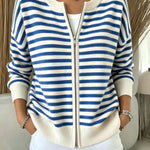 Cardigan a Righe con Zip