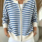 Cardigan a Righe con Zip