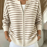 Cardigan a Righe con Zip