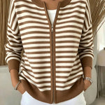 Cardigan a Righe con Zip