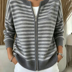 Cardigan a Righe con Zip