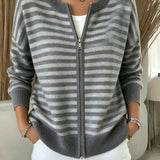 Cardigan a Righe con Zip