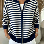 Cardigan a Righe con Zip