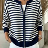 Cardigan a Righe con Zip