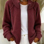 Cardigan a zip con colletto alto