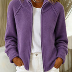 Cardigan a zip con colletto alto