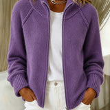Cardigan a zip con colletto alto