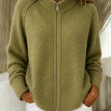 Cardigan a zip con colletto alto