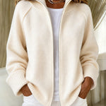 Cardigan a zip con colletto alto