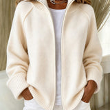Cardigan a zip con colletto alto