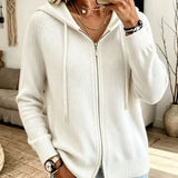Cardigan con Cappuccio e Zip