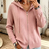 Cardigan con Cappuccio e Zip